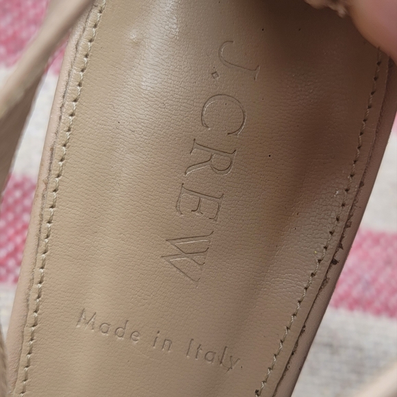 J. Crew blush nude cross strap Heeled sandals strappy leather high heels - Picture 3 of 8